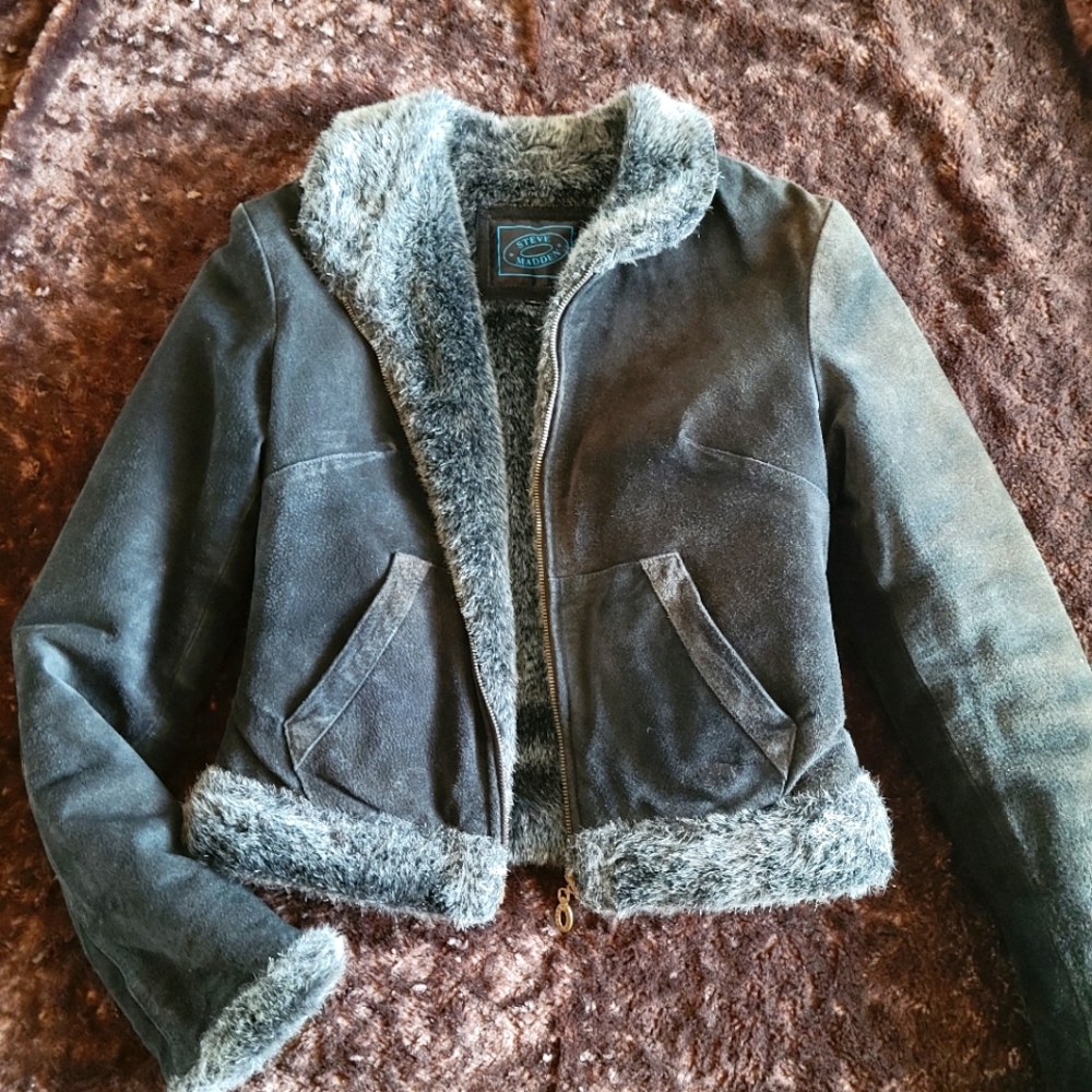 Steve Madden real Suede and faux Fur jacket